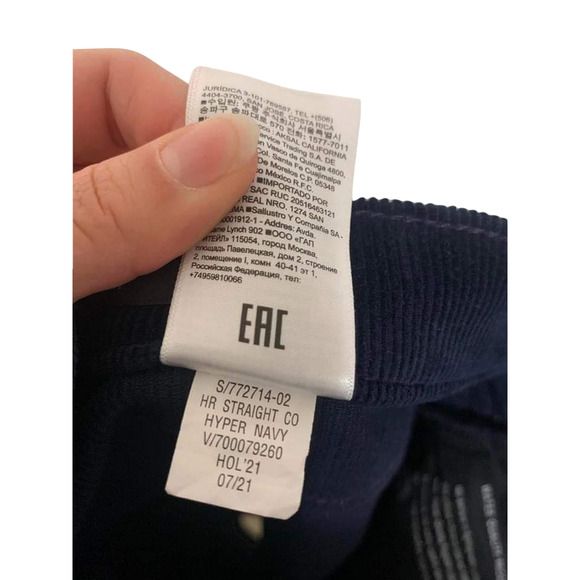 Banana Republic High-Rise Straight Corduroy Ankle Pant Hyper Navy Sz 35 NWT $120 - Picture 8 of 8